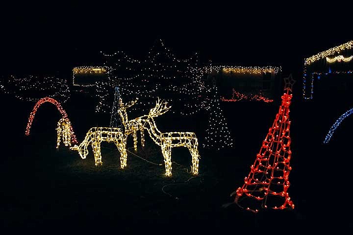 Christmas lights brighten up the night at the Nolan and Dena Billman residence near Moses Lake.