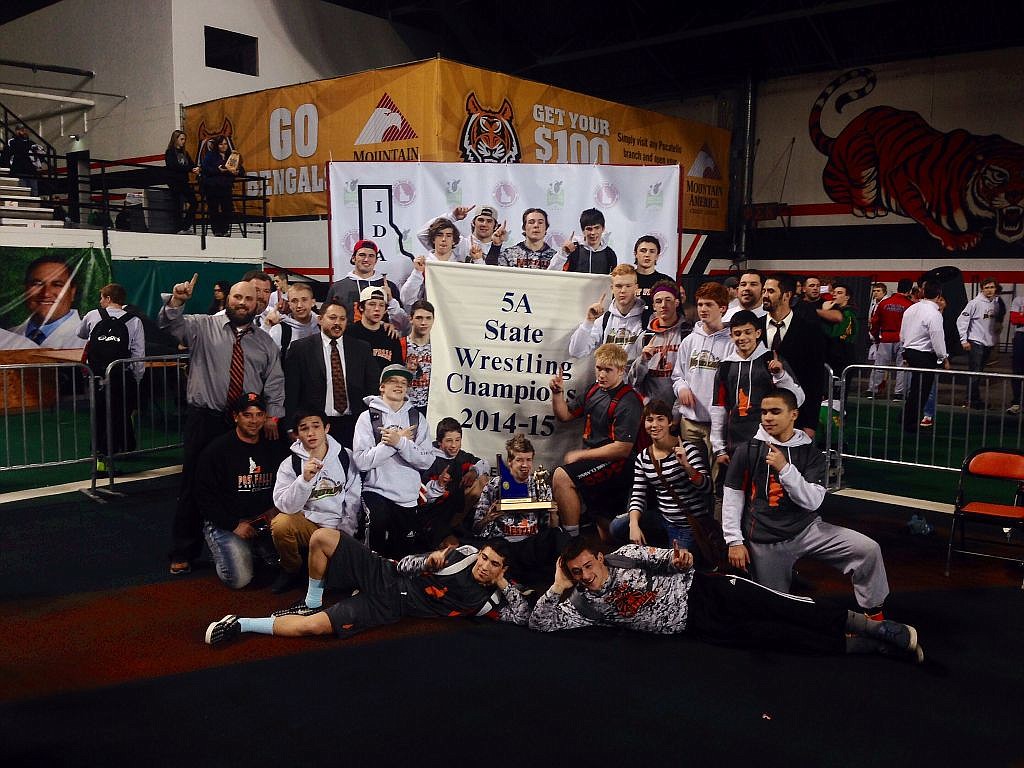 &lt;p&gt;Courtesy photo&lt;/p&gt;&lt;p&gt;Members of the Post Falls High wrestling team celebrate the first state wrestling title in school history last February at Holt Arena in Pocatello&lt;/p&gt;