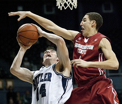 &lt;p&gt;Butler center Andrew Smith (44) attempts a shot but is fouled by Washington State guard Klay Thompson (1) in the first half of the championship game at the Diamond Head Classic on Saturday night in Honolulu.&lt;/p&gt;