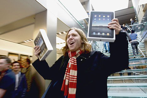 &lt;p&gt;Andres Schobel holds up two iPads as one of the first customers to buy iPads on April 3, the first day of Apple iPad sales at an Apple Store in San Francisco.&lt;/p&gt;