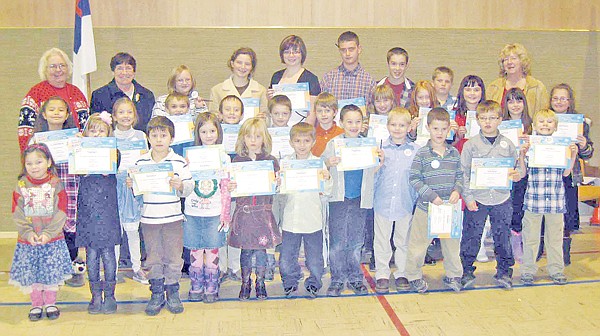 <p>Kootenai Valley Christian School students receiving Terrific
Kids certifications include, from front left, Hannah Wolfe, Kayla
Hoff, Jace DeShazer, Savanah Lucas, Katelyn Schmitt, Jayden Bower,
Izack Howe, Thomas Roark, Tyler Andersen, Landyn Kendall, Steven
Hilliard. In the middle row, from left, are Anna Marie Kebschull,
Hannah Schertel, Hunter Bower, Nick Stoick, James Warner, Carlos
DeAlvardo, Emily Walters, Aleah Ford, Skye Anderson, Bethany
Thomas, Yeshara Robertson. In the back row, from left, are Kiwanis
members, Pam Peppinger and Kate Huntsberger, Laurynn Lauer, Kenzie
Wolfe, McKenzie Cosgriff, Niklaus Neumann and Kiwanis President
Donna Hall.</p>