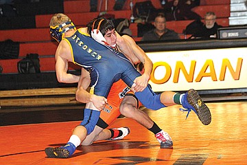 &lt;p class=&quot;p1&quot;&gt;Brandon Dumont, 130 pounds, looks to floor his opponent, Deer Lodge&#146;s Sean Cozby.&lt;/p&gt;