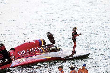 &lt;p&gt;Driver Jimmy Shane celebrates with a thumbs up to his pit crew after finishing first in the 2013 Coeur d'Alene Diamond Cup on September 1, 2013.&lt;/p&gt;