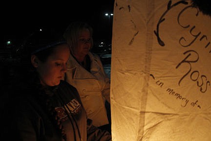 &lt;p&gt;ASB member Jenaya Burns, left, and advisor Bonnie Eva prepare to launch a lantern during the third annual Ronan Remembrance on Thursday, Dec. 18 at Ronan High School. More than 90 people donated $5 to set aloft a lantern to remember loved ones who can't be here for the holidays. The Ronan High School Student Council sponsored the event and collected more than $500, said advisor Bonnie Eva. Vince Lovato / Leader photo&lt;/p&gt;