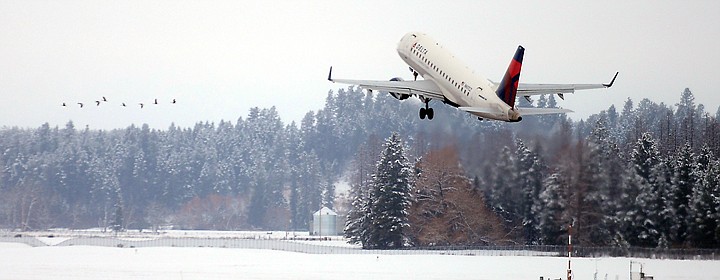 &lt;p&gt;A Delta Air Lines flight takes off on Monday from Glacier Park International Airport. (Brenda Ahearn/Daily Inter Lake)&lt;/p&gt;