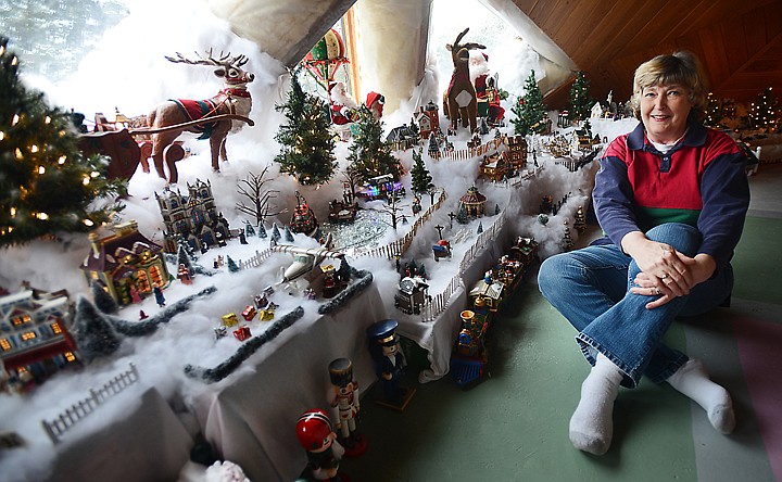 &lt;p&gt;Donna Gilbertson sits in her home near Kalispell with her Christmas collectibles display on Monday. Gilbertson has been collecting pieces for 30 years.&lt;/p&gt;