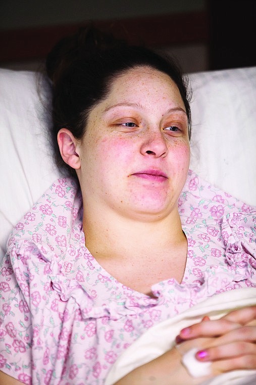 &lt;p&gt;Katie Cook in her hospital bed Friday afternoon at Kalispell Regional Medical Center.&lt;/p&gt;