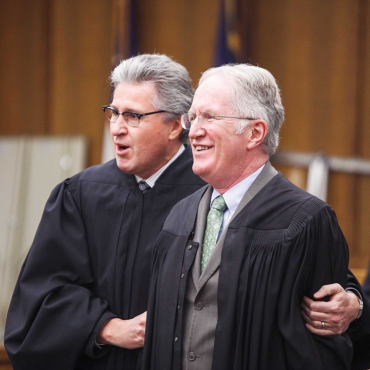 &lt;p&gt;U.S. District Court Judge Dana Christensen, left, introduces Flathead County District Court Judge Robert Allison after his swearing-in ceremony Monday morning at the Flathead County Justice Center.&#160;&lt;/p&gt;