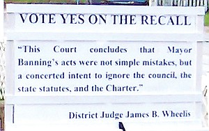 Banning Recall Sign