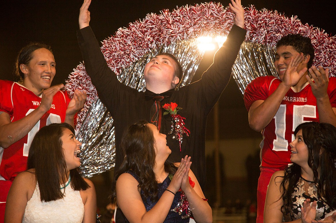 &lt;p&gt;Kylie Richter/ Lake County Leader Darren Marks reacts to being named homecoming king in Arlee.&lt;/p&gt;