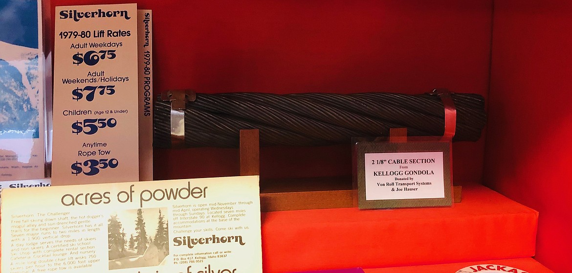 Courtesy photo/ This small section of cable is an example of the cable that is used to run the gondola. It is on display at the Staff House Museum in Kellogg.