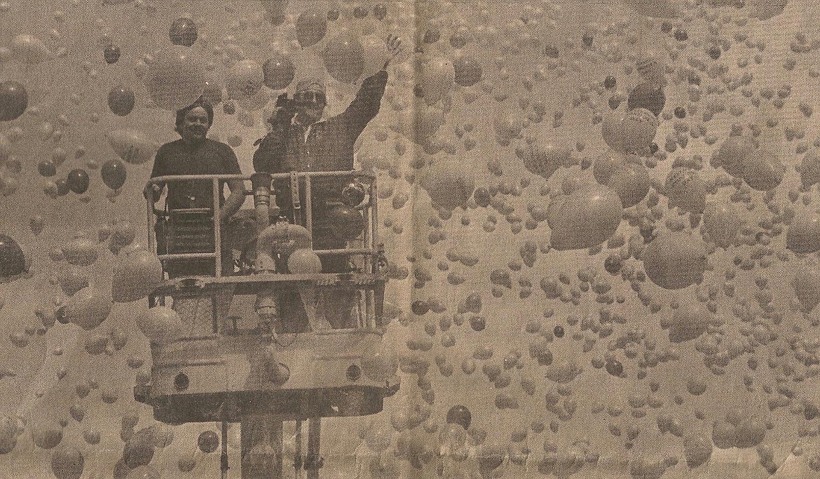 Courtesy image/ Mark Aamodt and Jim Miller Jr. had a bird's eye view of the ground breaking as well as a few balloons.