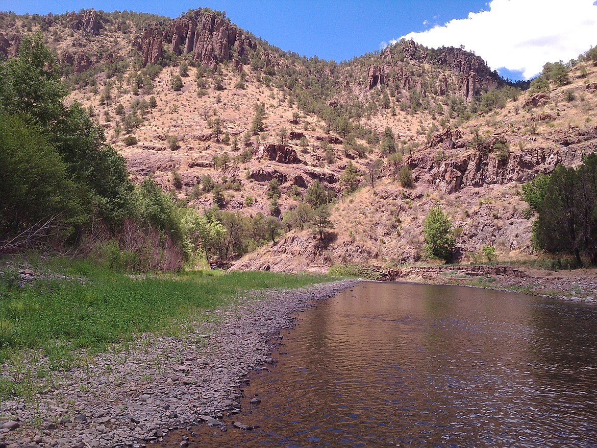 This undated photo provided by Nathan Newcomer shows the Gila River within the Gila Wilderness in southwest New Mexico. Portions of the Gila River would be designated as “wild and scenic” under legislation unveiled Tuesday, May 12, 2020, by New Mexico Sens. Tom Udall and Martin Heinrich. The measure would cover parts of the Gila River, San Francisco River and numerous creeks. (Nathan Newcomer via AP)