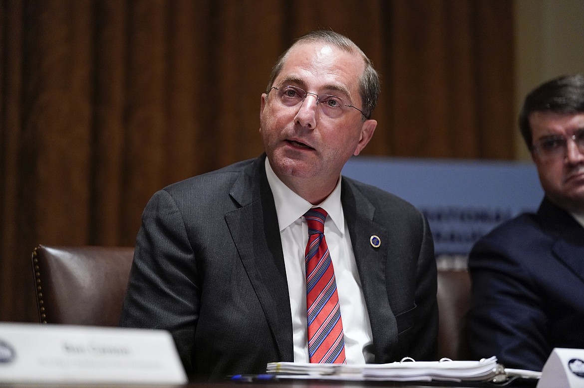 Health and Human Services Secretary Alex Azar speaks during a roundtable with President Donald Trump about America's seniors, in the Cabinet Room of the White House, Monday, June 15, 2020, in Washington. (AP Photo/Evan Vucci)