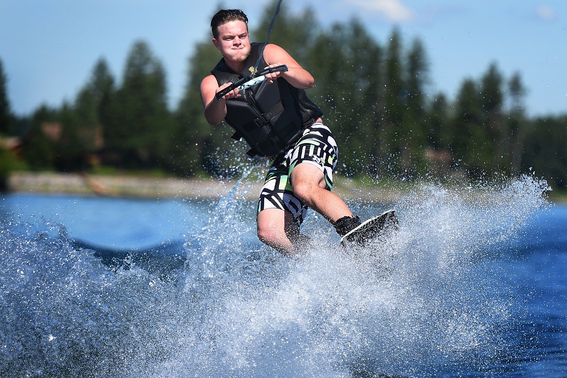 Kalispell's Kaden Nelson grabs some air while out with Flathead Wakeboard Academy. (Jeremy Weber/Bigfork Eagle)