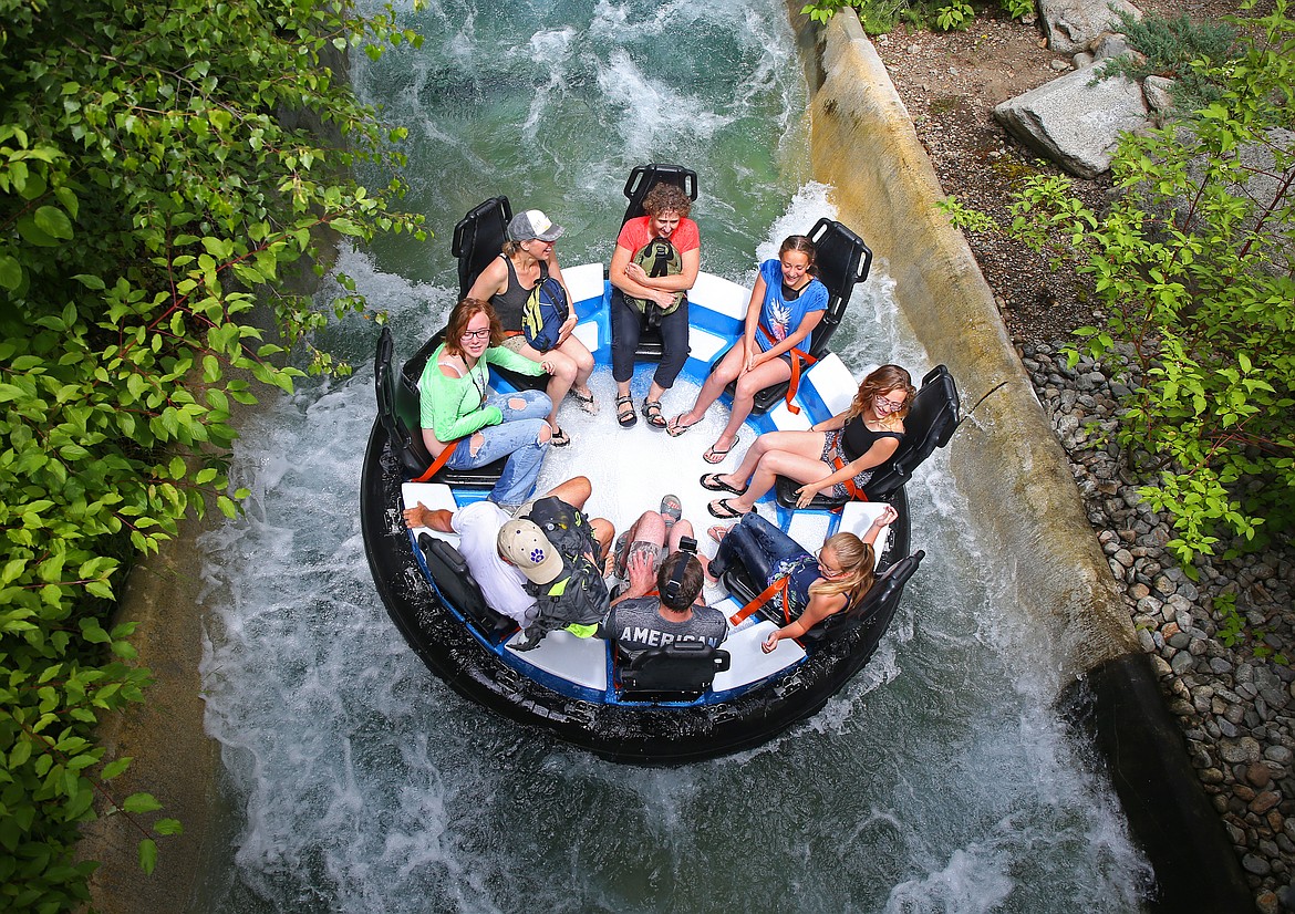 Guests ride down Thunder Canyon at Silverwood Theme Park on a sunny June day in 2018. The theme park will be opening this weekend during Phase 3 of the Idaho Rebounds pandemic recovery plan.