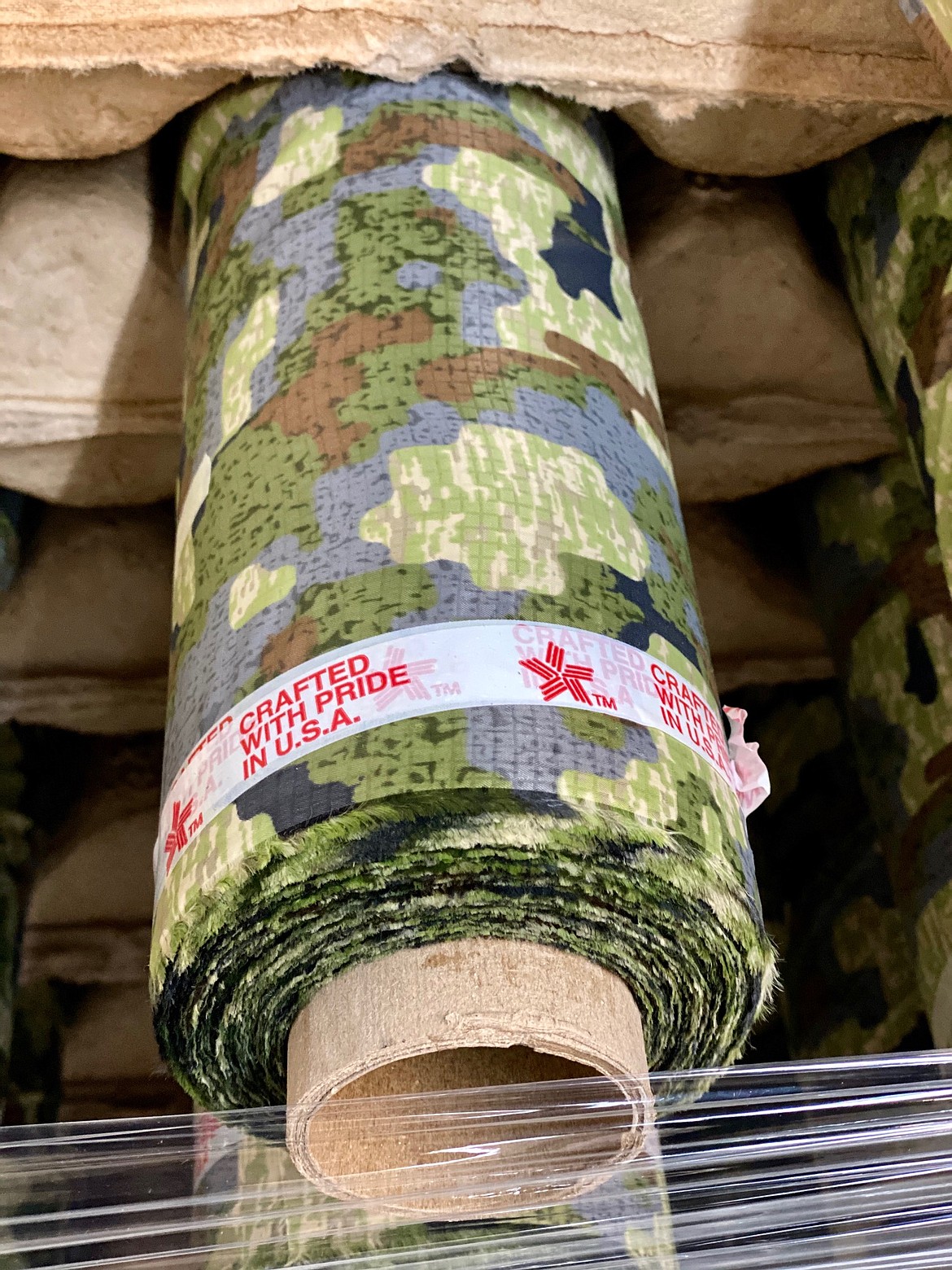 FORLOH camouflage fabric sports a “Crafted with pride in U.S.A.” sticker.