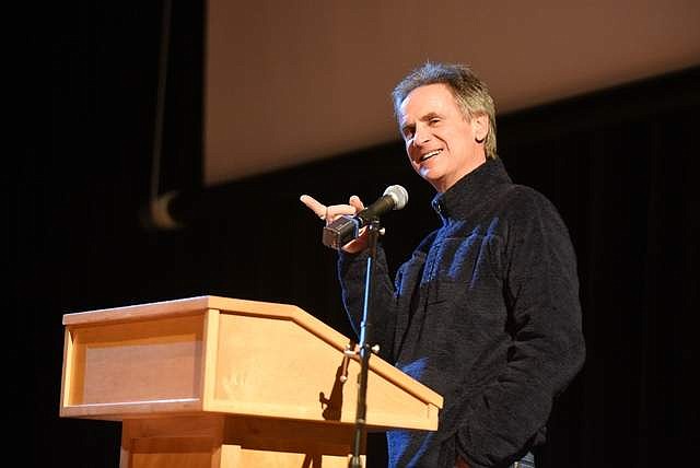 Whitefish Mountain Resort CEO Dan Graves thanks his staff after being awarded Tourism Business of the Year at the Whitefish Chamber's annual awards banquet last Thursday.