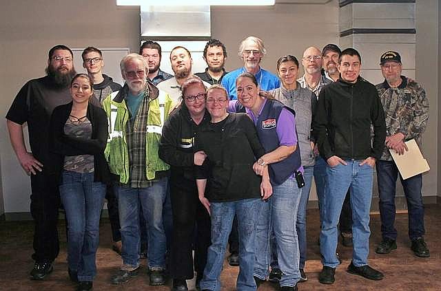 From left, front row, are Isabella McQuisten, David Johnson, Nicole Wyatt, Jacinta Wheeldon and Robbie Rivinius. From left, back row, are Joshua Lingo, Jeremiah Lingo, Ansel Pederson, Casey Poare, Jose Diaz, Allen Fink, Tanager Jackson, William McFadgen, Anthony Ricon, Sean Peterson and Jack Dowell.