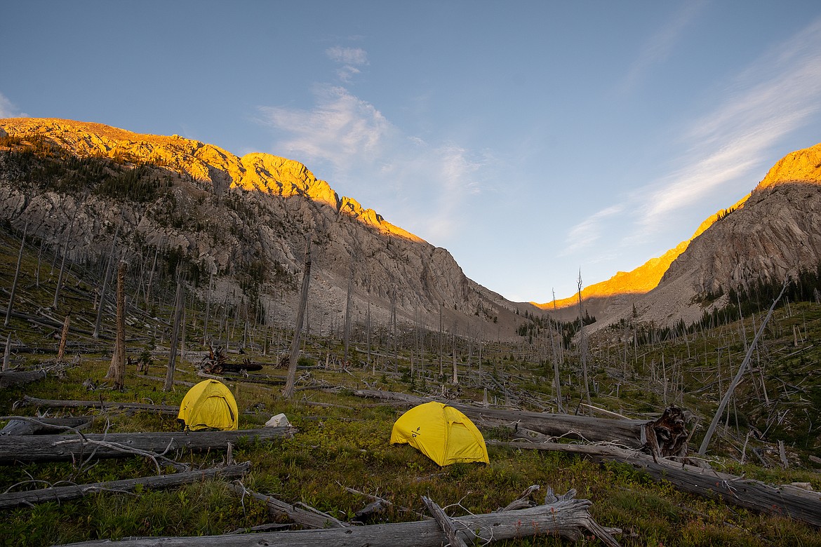 A high country camp in the Bob Marshall Wilderness.