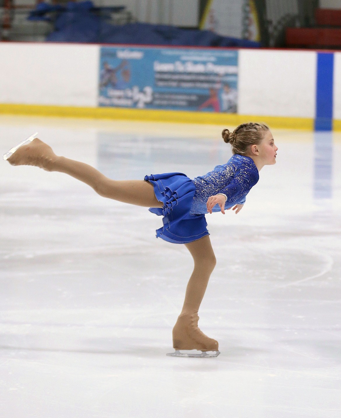 Glacier Skate Academy's aspiring competitive figure skater Isley Simpson, 8, recently passed her first U.S. Figure Skating tests, qualifying her to participate in larger competitions. (Photo provided by Kristin Cowan)