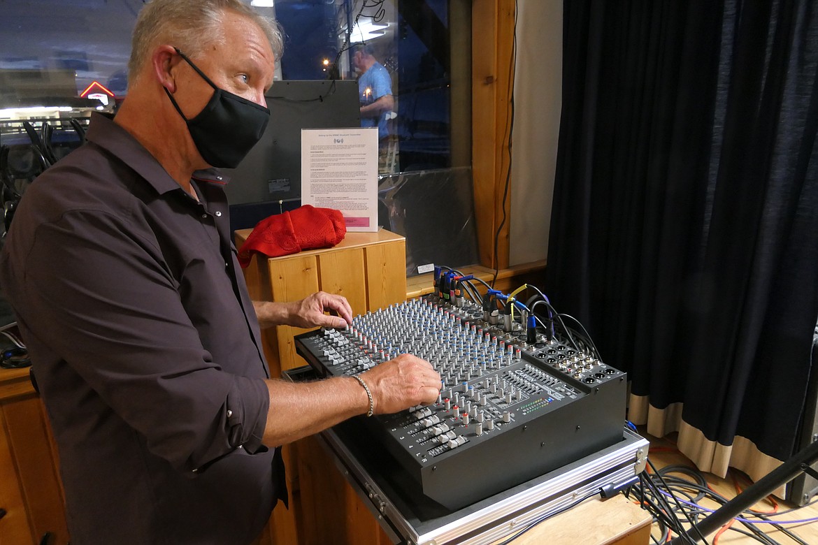 Doug Ruhman manages the stage and tech gear so you don't have to. Equipment and instruments are available for co-op members to use for practices, performances, and at Saturday night jams where the public is welcome. (Carolyn Hidy/Lake County Leader)