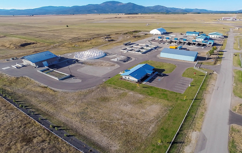 An aerial image of the Hayden Area Regional Sewer Board treatment facility. Over 1 million gallons comes into the facility each day. (Courtesy of Ken Windram/HARSB)