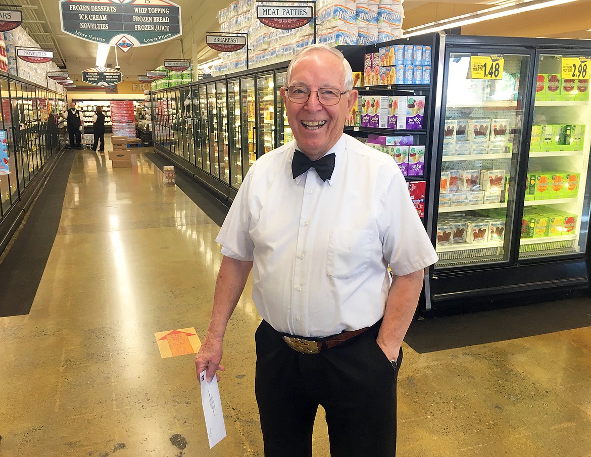 Ron McIntire stands in the Super 1 Foods store in Hayden on Wednesday morning.