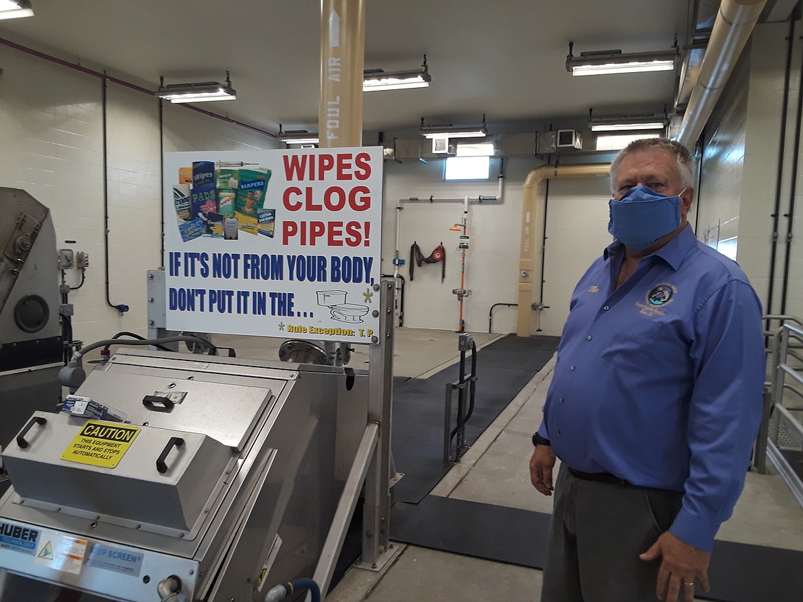 Ken Windram, administrator of the Hayden Area Regional Sewer Board, said he and his team can only protect the environment if the area has a functioning sewer system, and the biggest threat to the sewer system is often what gets flushed. "If it's not from your body," he stressed, standing next to a sign repeating the same warning, "don't put it in the potty."