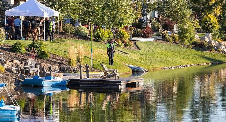 Ada County sheriff deputies spent the afternoon with dive teams in a pond near where 2-year-old Rory Pope was reported missing Wednesday, Sept. 2, 2020 in the Legacy neighborhood in Eagle. By evening hundreds of volunteers were combing the area in search.