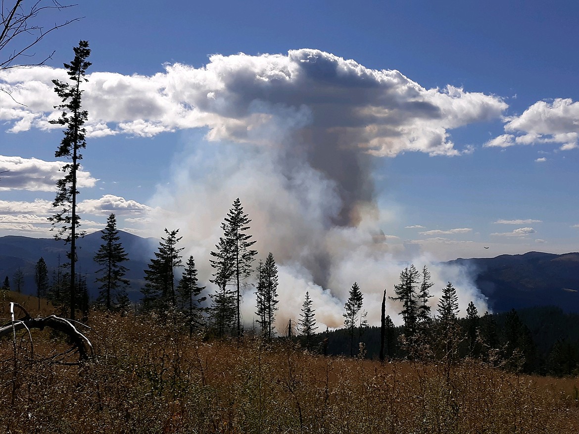 Smoke billows from the Hunter 2 Fire near Blanchard. The fire quickly reached 500 acres and forced the evacuation of some Blanchard residents.