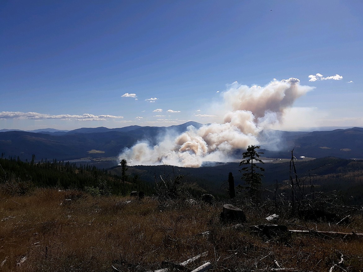 Smoke billows from the Hunter 2 Fire near Blanchard. The fire quickly reached 500 acres and forced the evacuation of some Blanchard residents.