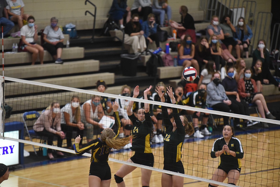 Senior setter Laneigha Zeiler sends the ball over the net. The Lady Loggers won their Sept. 3 game against the Whitefish Bulldogs.