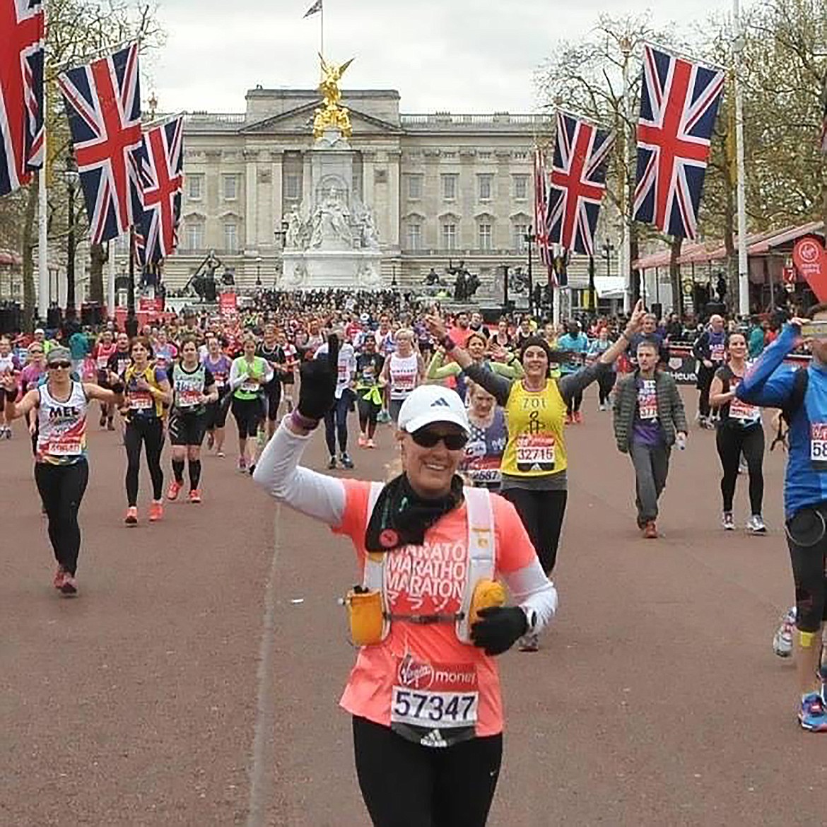 Robyn Godfrey competes in the London Marathon in 2016.