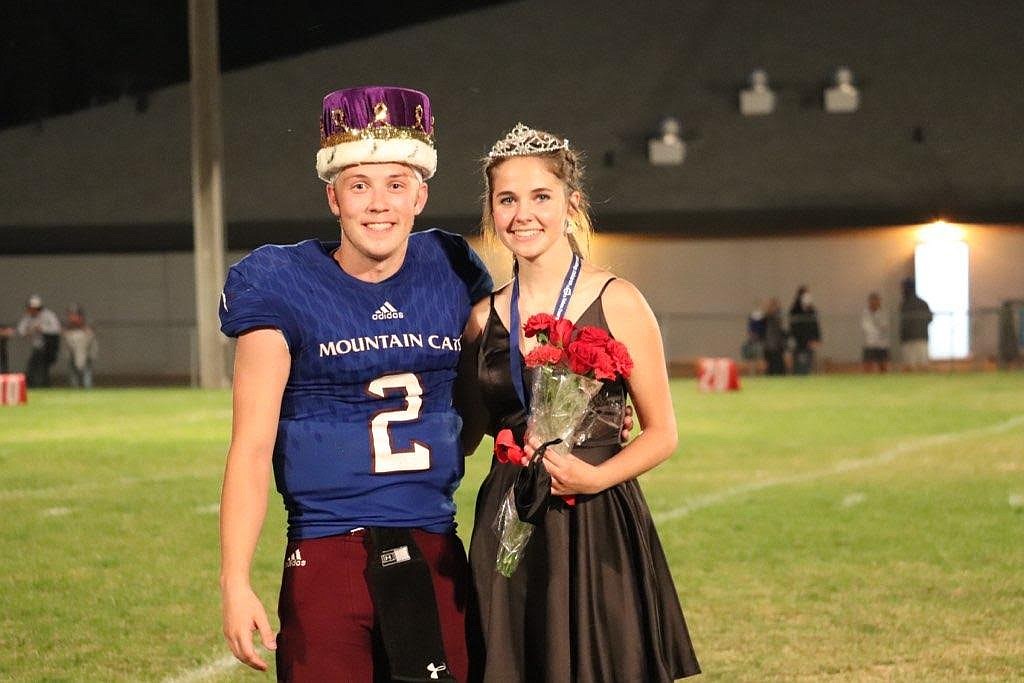 Superior Homecoming King Bryan Mask and Queen Bailey Milender were all smiles after being honored at Friday's game. (Kami Milender photo)