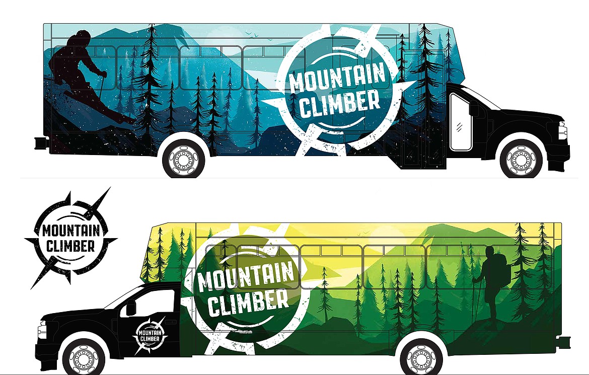 Eagle Transit's new "Mountain Climber" program will include a new design for the art adorning their buses as well as a new logo. (images provided)