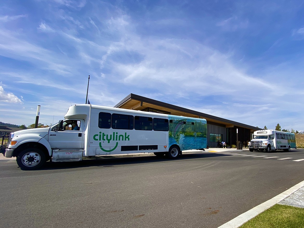 Citylink buses were permanently brought to Coeur d'Alene's Riverstone Transit Center in 2005, now they could be a link to downtown Spokane. (MADISON HARDY/Press)