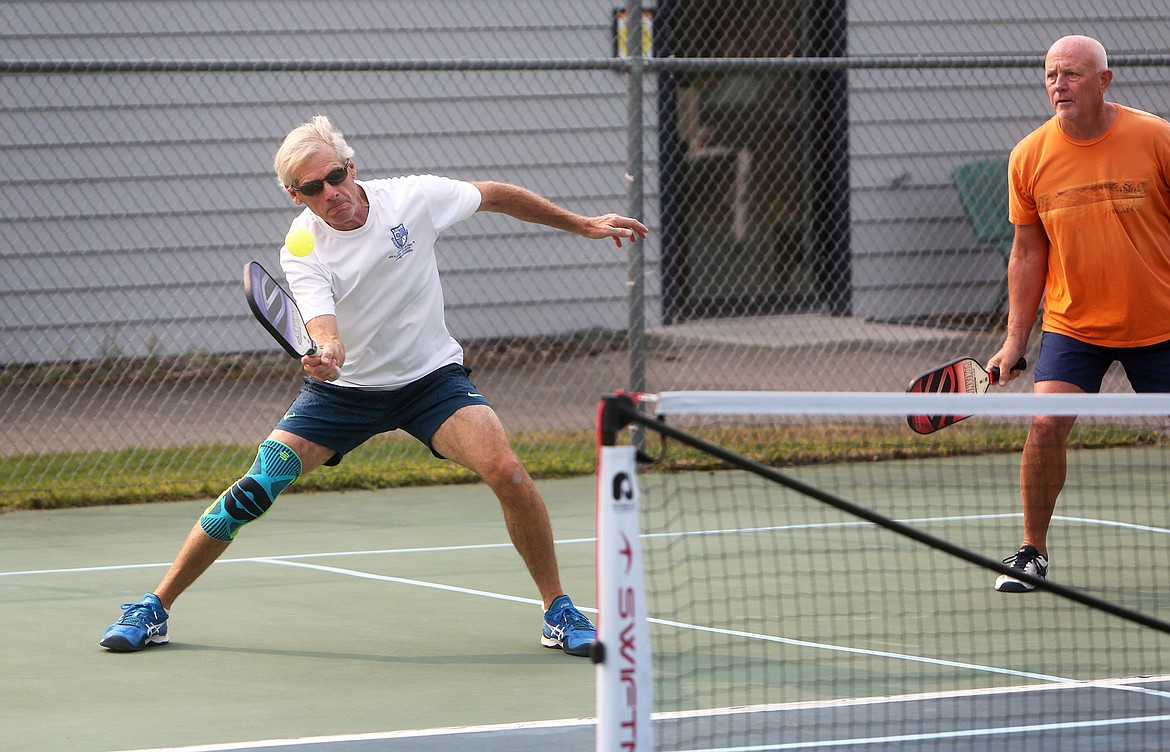 The game gets competitive at the Montana Athletic Club pickleball courts.