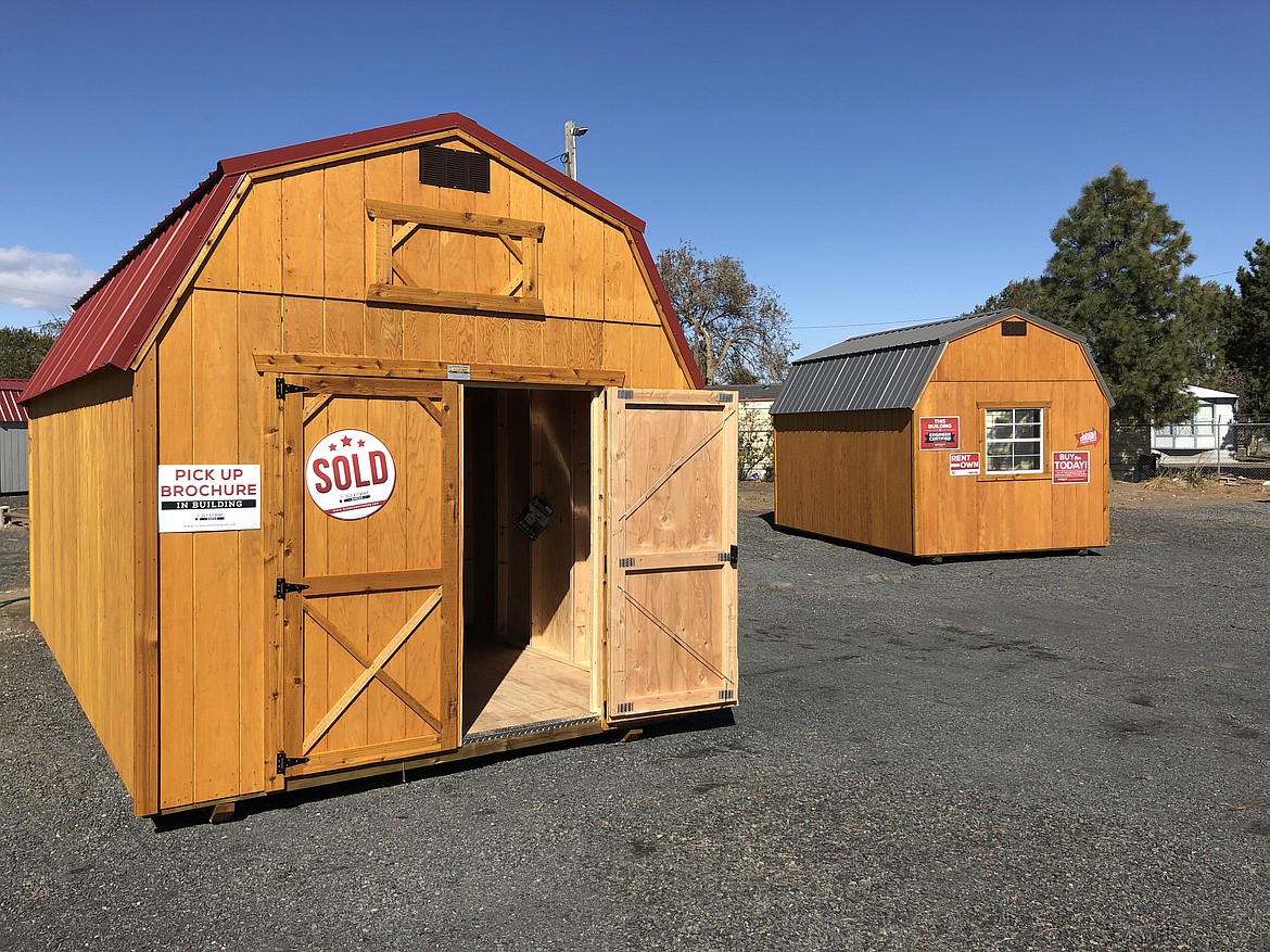 Two Old Hickory Sheds on the Moses Lake Shed Company lot.