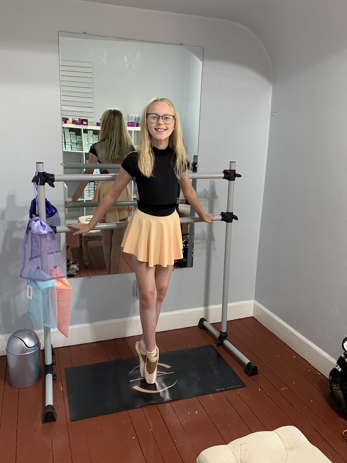 Courtesy photo
Ashlyn Weaver shows off her pointe shoe fittings at the new Bou Cou Dancewear & Fitnesswear at 2112 N Government Way in Coeur d’Alene.