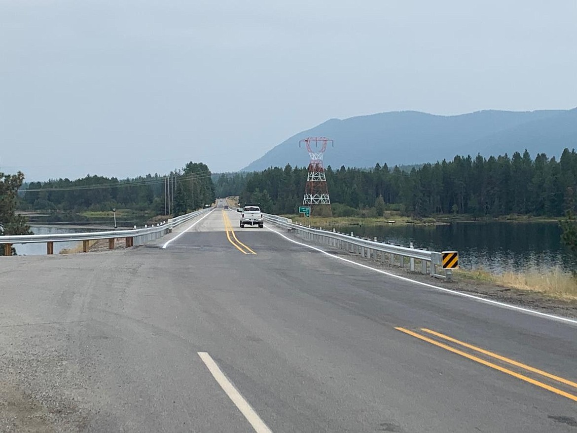 The Montana Department of Transportation’s bridge work over the Clark Fork River at Trout Creek is complete and drivers are free to use both lanes. (MDOT photo)