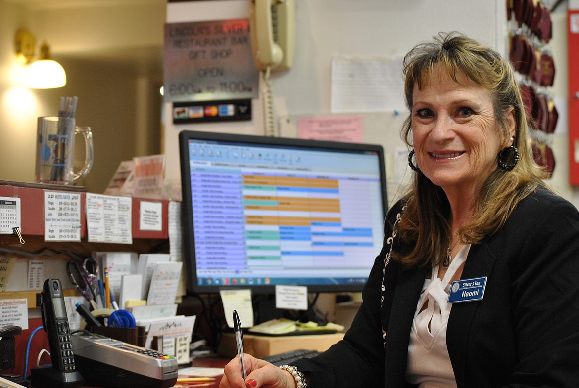 Now that she's retired Naomi Stevens will no longer have to listen closely for the ding of the front desk call bell at the 50,000 Silver Dollar Inn where she has checked guests in and out for 35 years. (Amy Quinlivan/Mineral Independent)