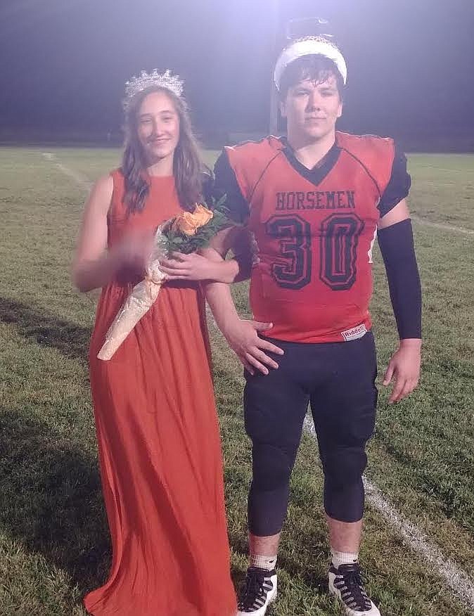 Plains homecoming queen is junior Adelle Ercanbrack and king senior Tucker Foster. (Chuck Bandel/Valley Press)