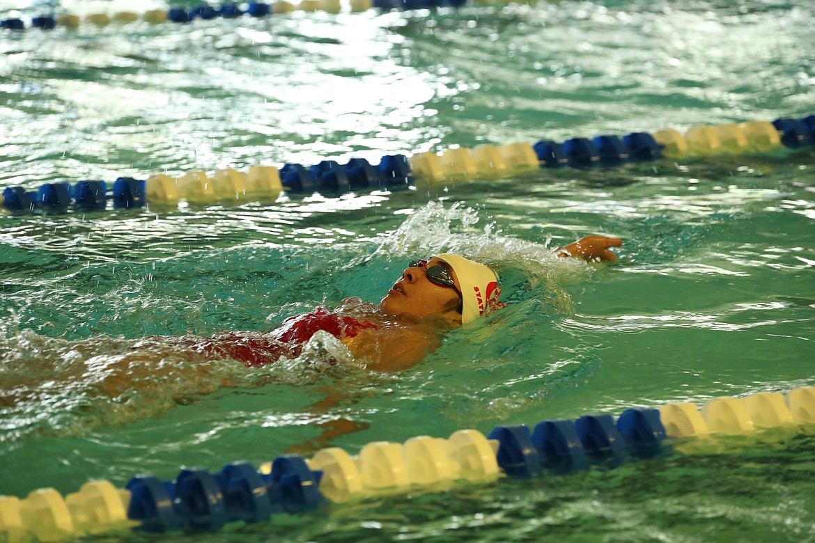 Sophomore Ayiana Prevost competes in the 200 IM Saturday at the Litehouse YMCA. Prevost claimed the 400 free and took second in the 200 IM.