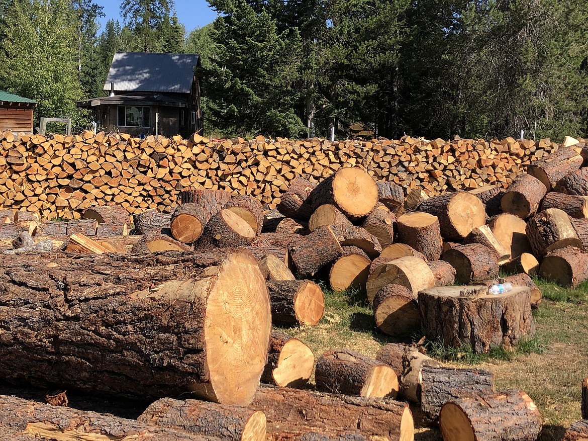 Firewood stored at one of the two firewood storage locations for Firewood Rescue