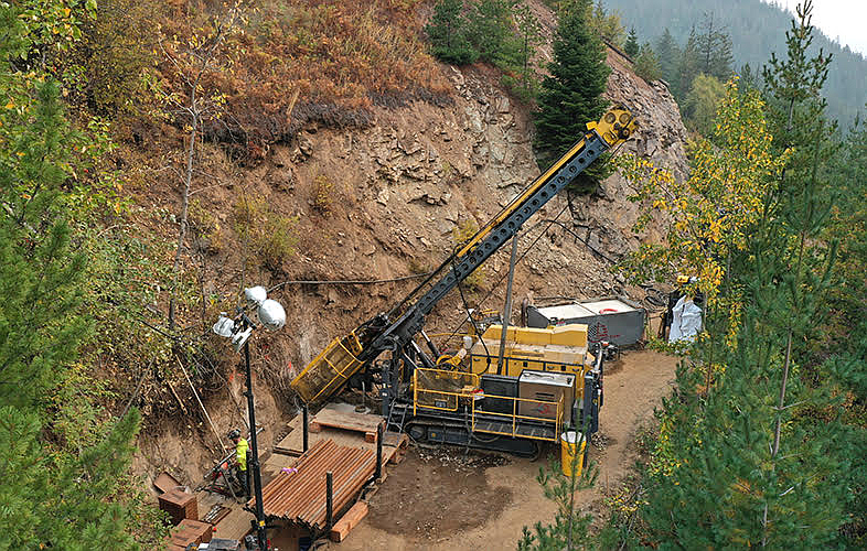 Surface Diamond Drill Rig at Bunker Hill Mine.