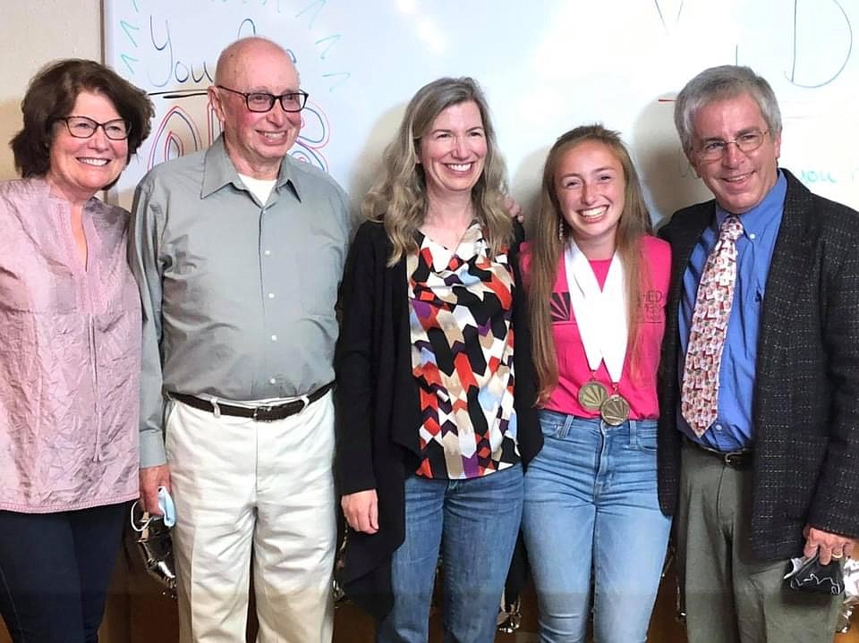 Camille Neuder poses for a picture with her family after being named Idaho Distinguished Young Woman for 2021 on Saturday.