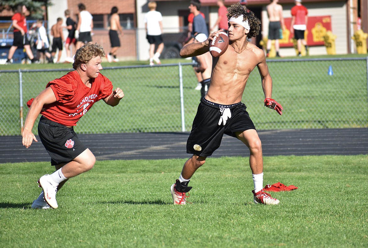 Braden Kappen scrambles to avoid being tackled on Wednesday.