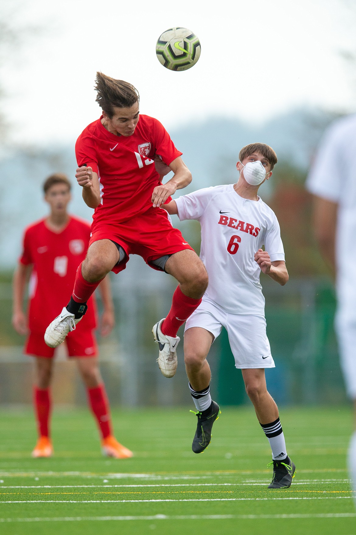 Senior captain Chris Koch goes up for a header during a match against Moscow on Oct. 8 at War Memorial Field.