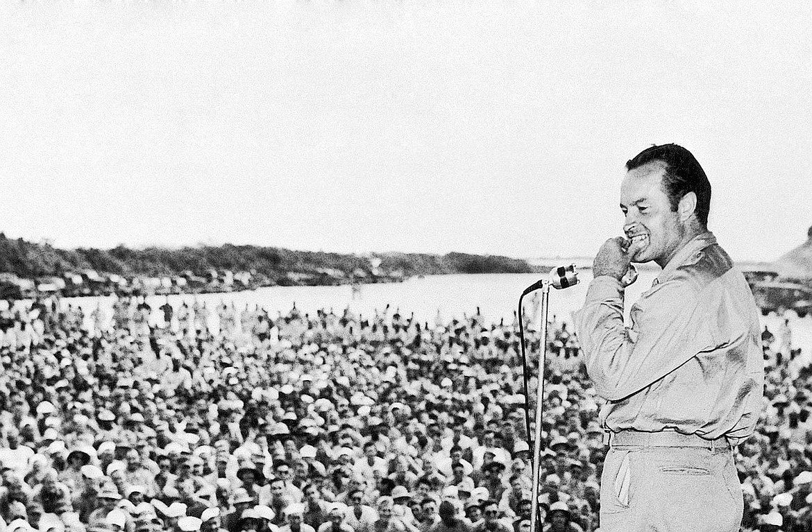 Bob Hope entertaining troops was broadcast over Armed Forces Radio.